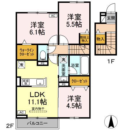 ルミナーレ(3LDK/2階)の間取り写真