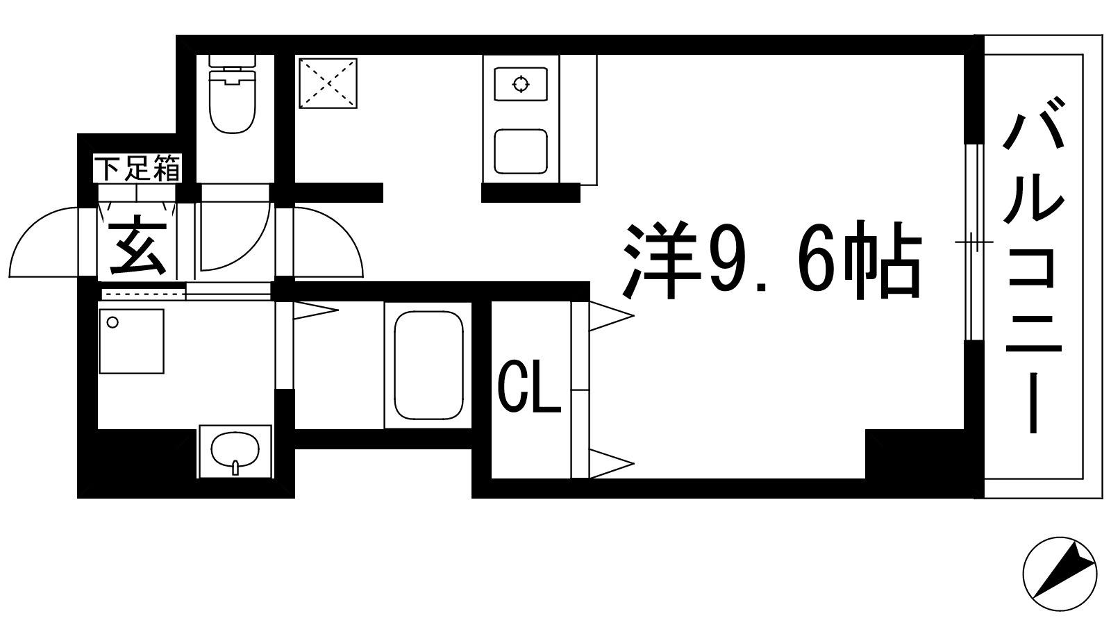 ONLYONE小花Ⅱ(ワンルーム/3階)の間取り写真
