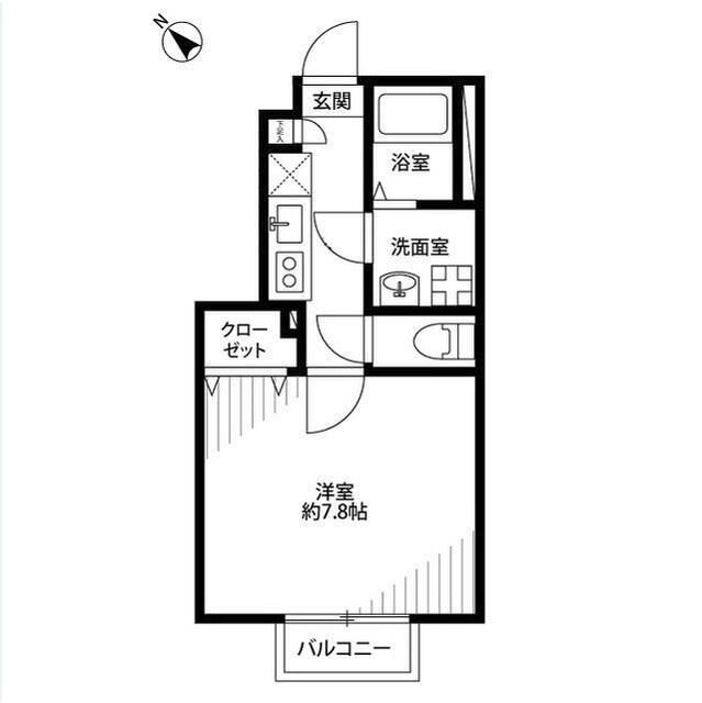 アムールSENDABORI(1K/1階)の間取り写真