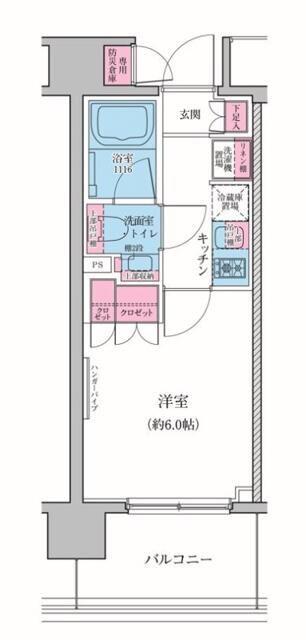 レジディア品川シーサイド(1K/11階)の間取り写真