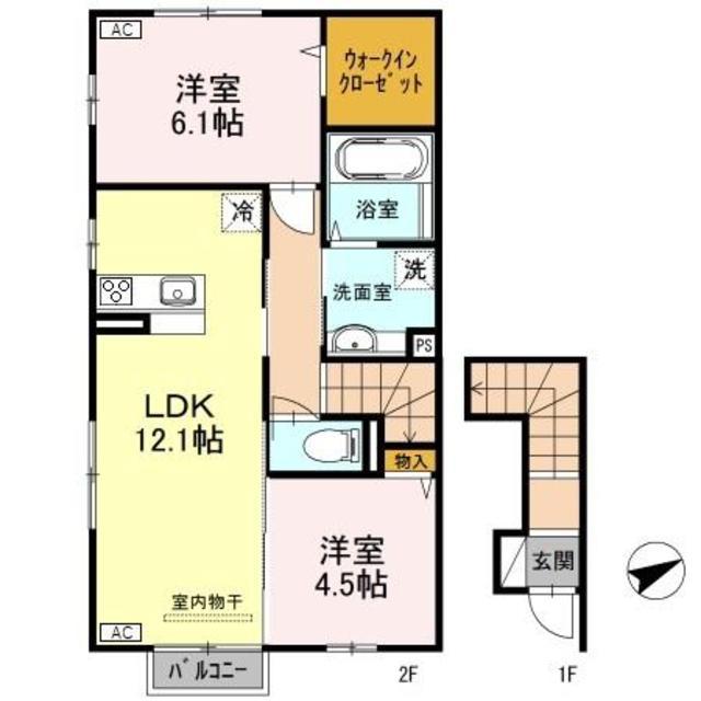 ルーナ・クレシェンテ(2LDK/2階)の間取り写真