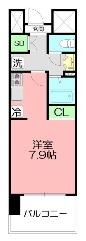 コンソラーレ本厚木(1K/4階)の間取り写真