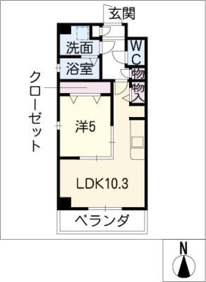 エルピス代官町(1LDK/2階)の間取り写真