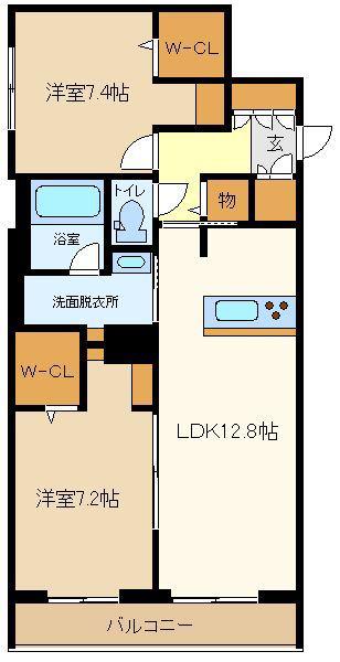 セントリビエ(2LDK/2階)の間取り写真