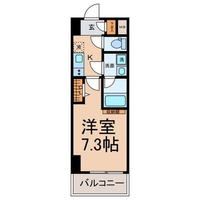 SUN STATE 東海(1K/1階)の間取り写真