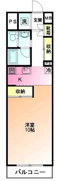 ファルベレイプラッツ(1K/6階)の間取り写真