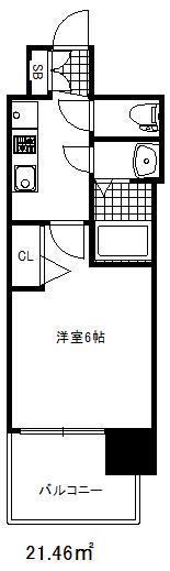 プレサンス神戸長田マリエント(1K/4階)の間取り写真
