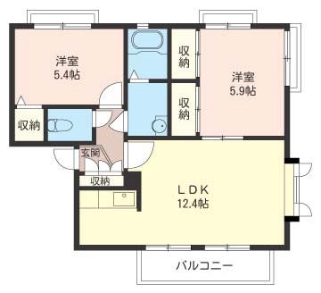 ディアスプラザC(3DK/2階)の間取り写真