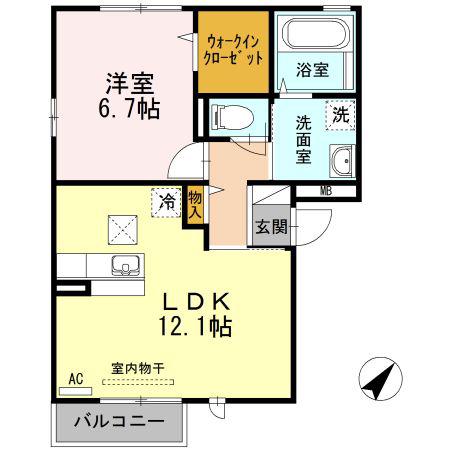 FORTRESS KEI(1LDK/1階)の間取り写真