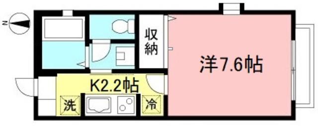 サニードエル(1K/2階)の間取り写真