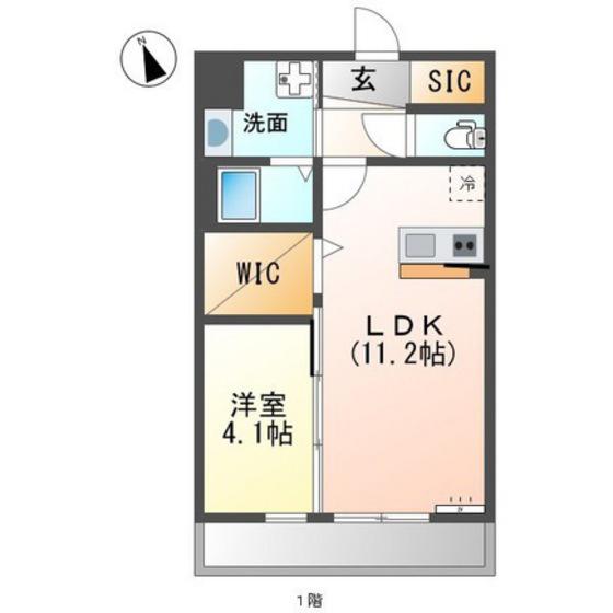 サンハイツ西条東II(1LDK/2階)の間取り写真