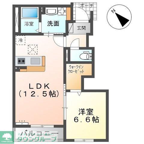 コスモス(1LDK/1階)の間取り写真