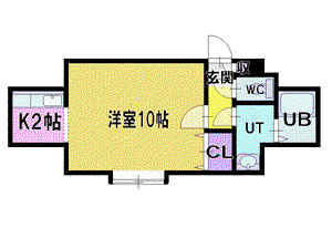 ランドマーク文京台B棟(1K/2階)の間取り写真
