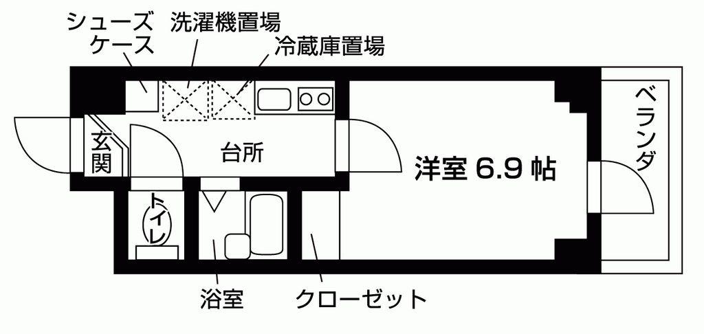 アヴァンセクール町屋(1K/3階)の間取り写真
