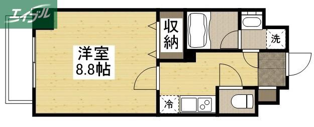 THE MODERN 表町(1K/2階)の間取り写真
