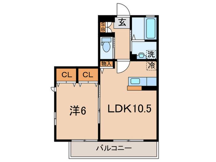 エバーグレイス(1LDK/3階)の間取り写真