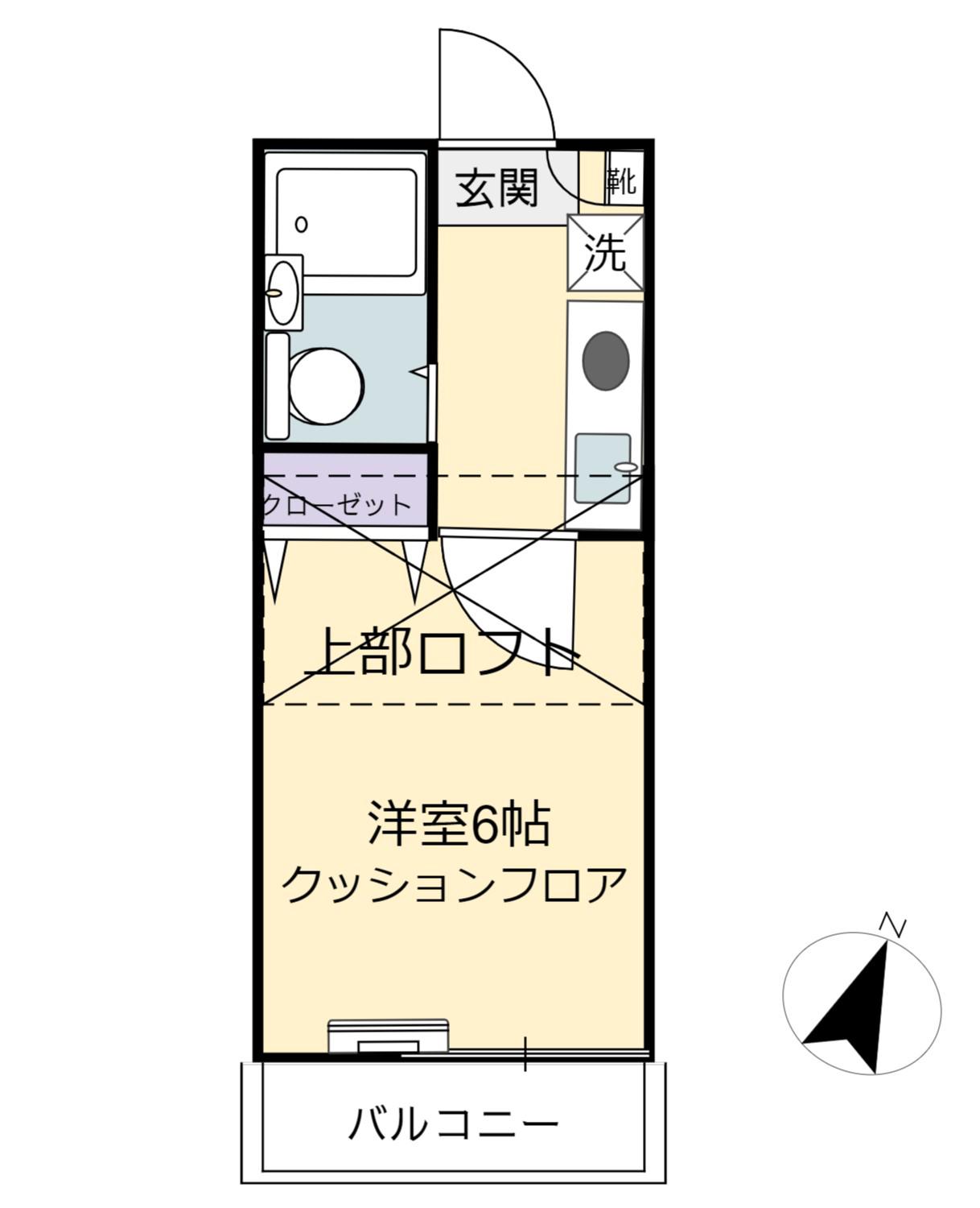 ホワイトハイツ(1K/2階)の間取り写真