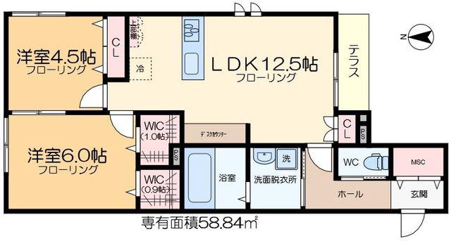 RASTRELLI(2LDK/1階)の間取り写真