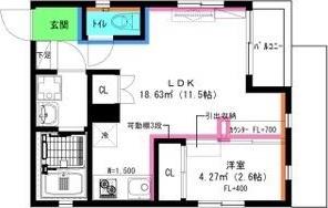FORTUNATO(1LDK/4階)の間取り写真