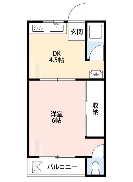 マンション清涼(1DK/3階)の間取り写真