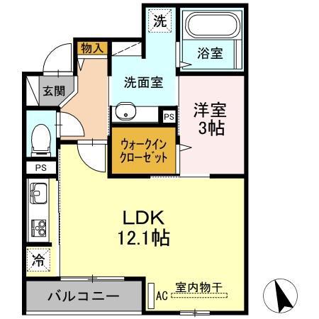 グローリア コート(1LDK/3階)の間取り写真