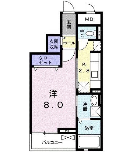 エテルノ(1K/3階)の間取り写真