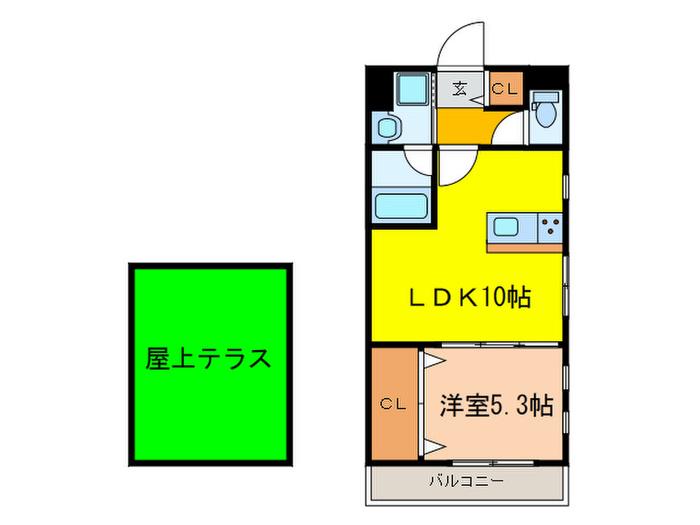 ラグナスイート元町(1LDK/3階)の間取り写真