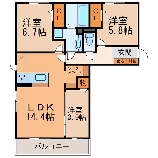 ルミエール(3LDK/3階)の間取り写真
