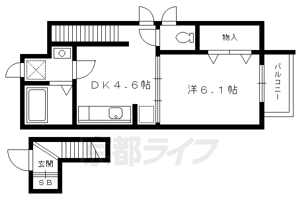 メゾンアジュール(1DK/2階)の間取り写真