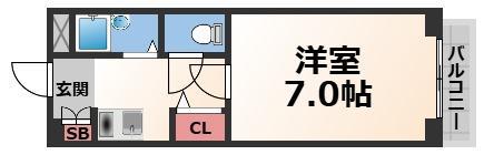 ヴィブレハイム(1K/3階)の間取り写真