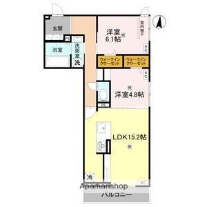 D-ROOM中小阪(2LDK/2階)の間取り写真