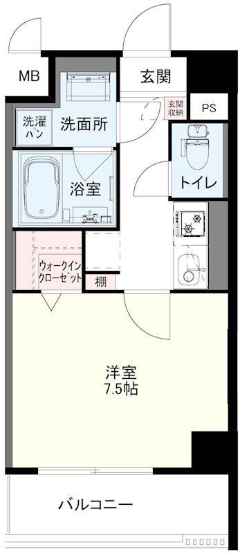 AZURE京口(1K/6階)の間取り写真