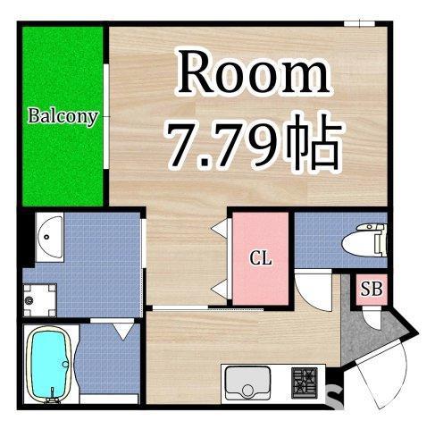 KURUMINO(1K/2階)の間取り写真