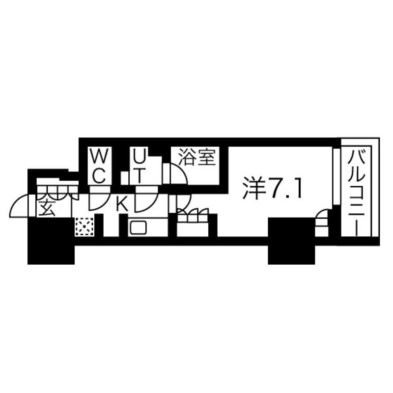 シーズンフラッツ上野御徒町(1K/8階)の間取り写真