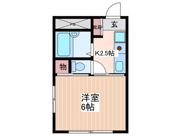 田窪アパ-ト(1K/1階)の間取り写真