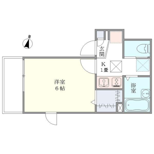 LYNX北千住E棟(1K/1階)の間取り写真