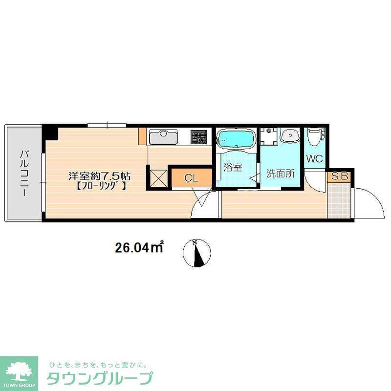 MEINOHAMA416(1K/3階)の間取り写真