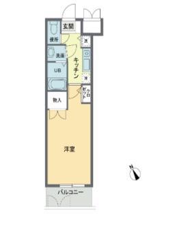 プレジオIII(1K/4階)の間取り写真