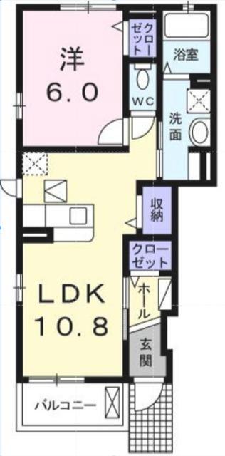 コン・ブリオII(1LDK/1階)の間取り写真