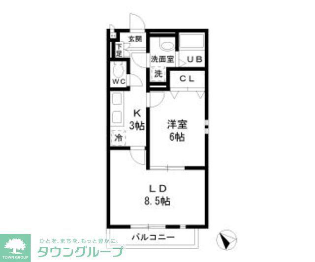 VILLAGE GLOBO(1LDK/2階)の間取り写真