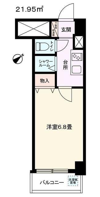 越前堀永谷マンション(1K/6階)の間取り写真