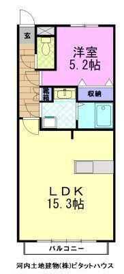 コッコラーレ(1LDK/2階)の間取り写真