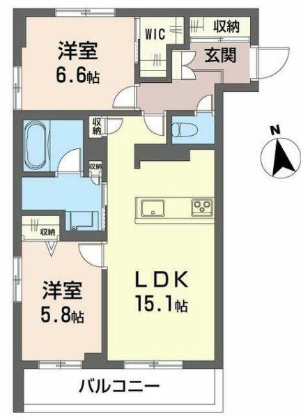 アトリエール F(2LDK/3階)の間取り写真