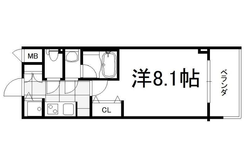 S-RESIDENCE難波イースト(1K/3階)の間取り写真