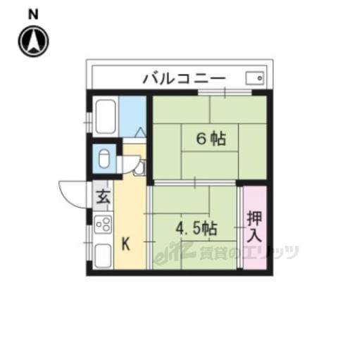 すみれハイツ(2K/2階)の間取り写真