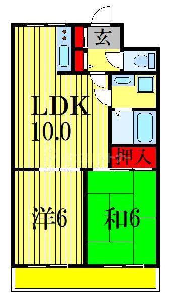 ヴィラ鎌ヶ谷(2LDK/3階)の間取り写真