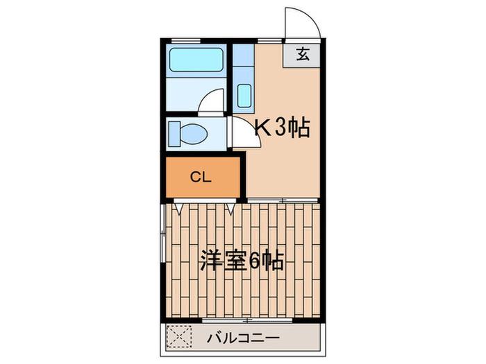 浜田山ハウス(1K/1階)の間取り写真