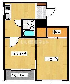 メゾンルミエール(2K/2階)の間取り写真