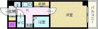 コーポみやび(1K/2階)の間取り写真