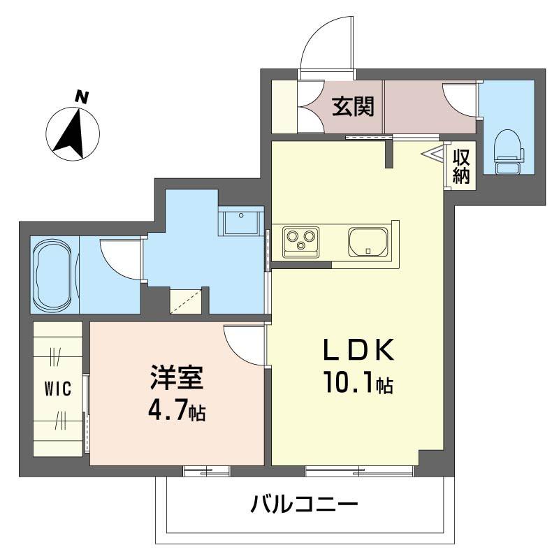 マハロ・ハレ(1LDK/1階)の間取り写真
